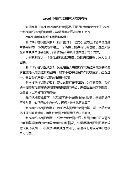 excel中制作堆积柱状图的教程
