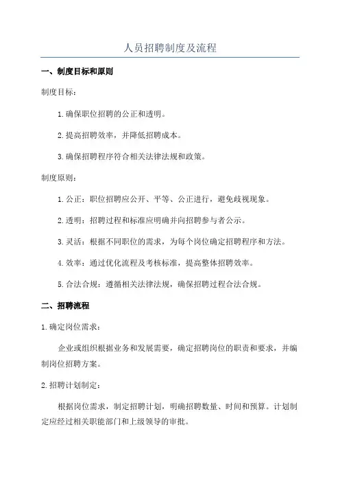 人员招聘制度及流程