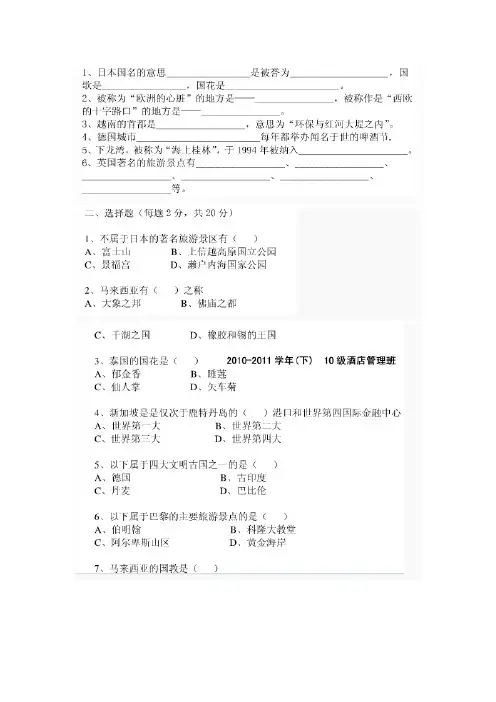 客源国概况