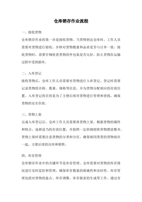 仓库销存作业流程