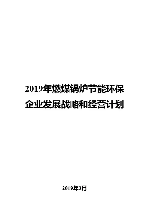 2019年燃煤锅炉节能环保企业发展战略和经营计划