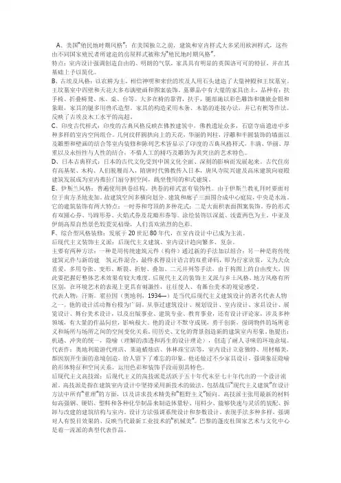 室内设计风格与流派2