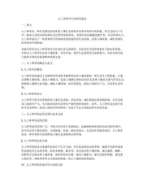 人工种草可行性研究报告