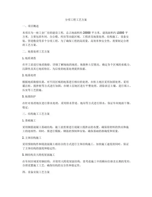 分项工程工艺方案