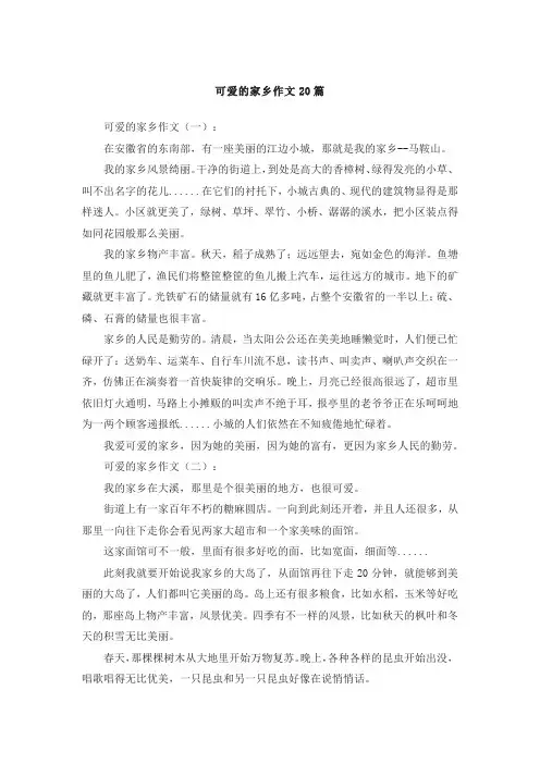 可爱的家乡作文3篇