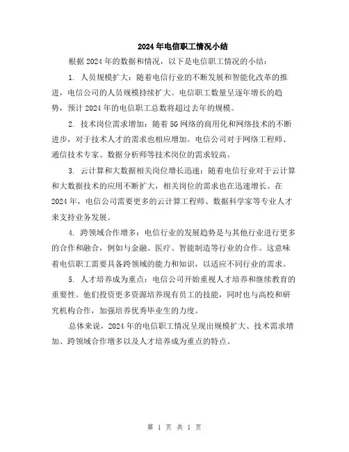 2024年电信职工情况小结
