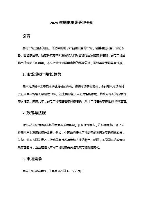 2024年弱电市场环境分析
