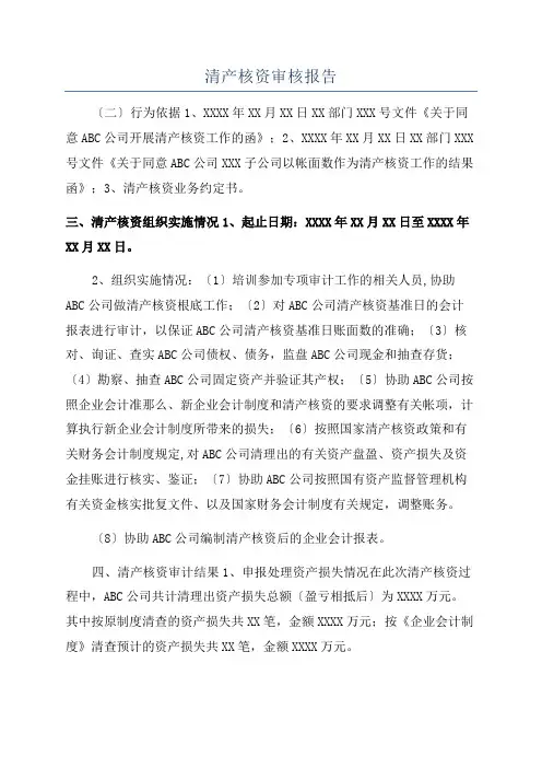 清产核资审核报告