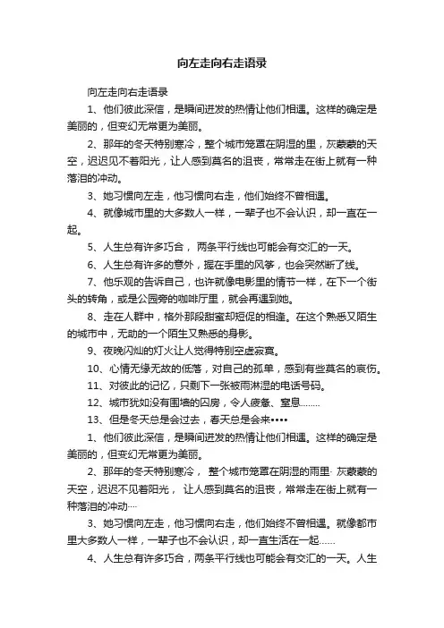 向左走向右走语录