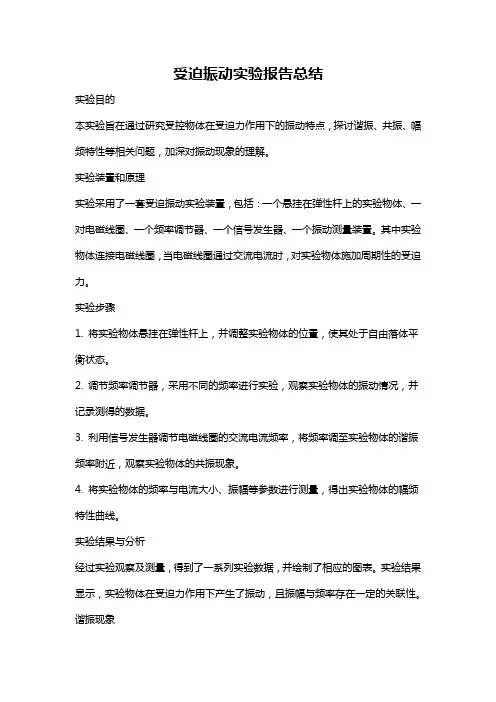 受迫振动实验报告总结