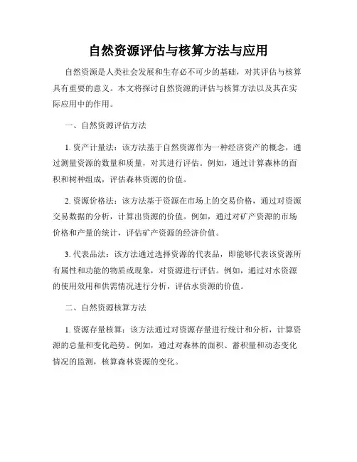 自然资源评估与核算方法与应用
