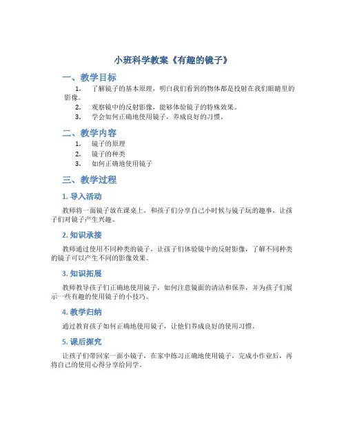 小班科学教案《有趣的镜子》