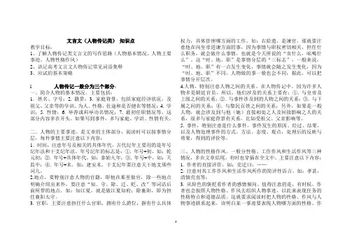 文言文人物传记知识点