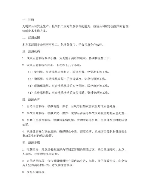 公司应急演练实施方案