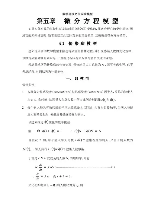 数学建模之传染病模型