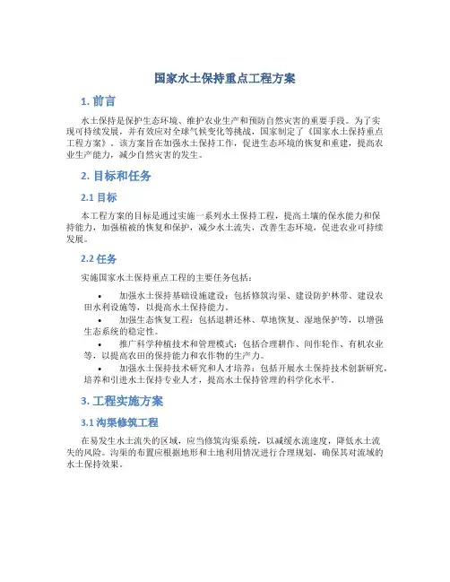 国家水土保持重点工程方案