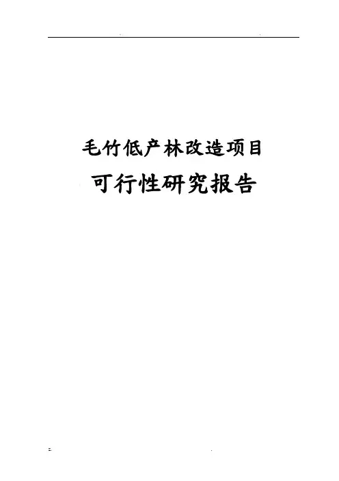 毛竹低产林改造可行性研究报告