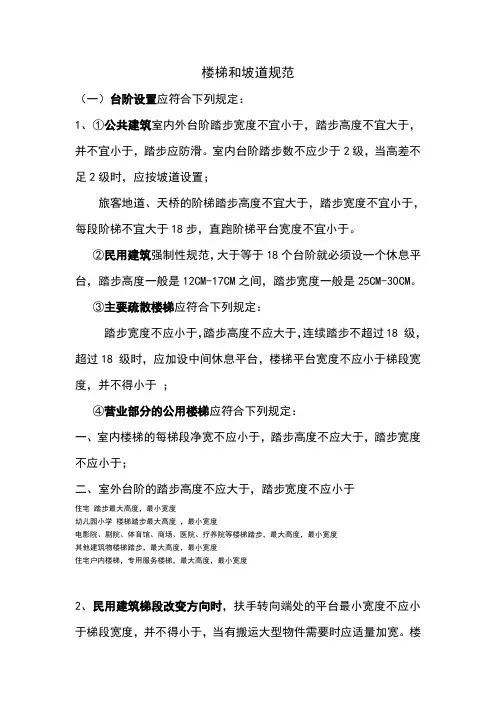 建筑系必备楼梯和坡道规范