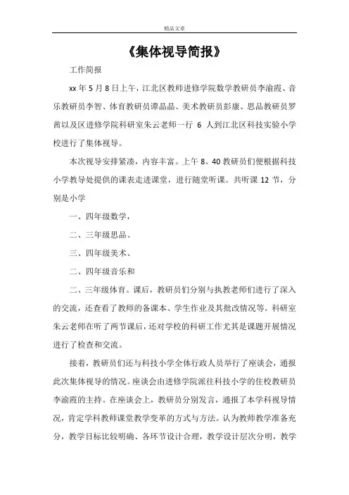 《集体视导简报》