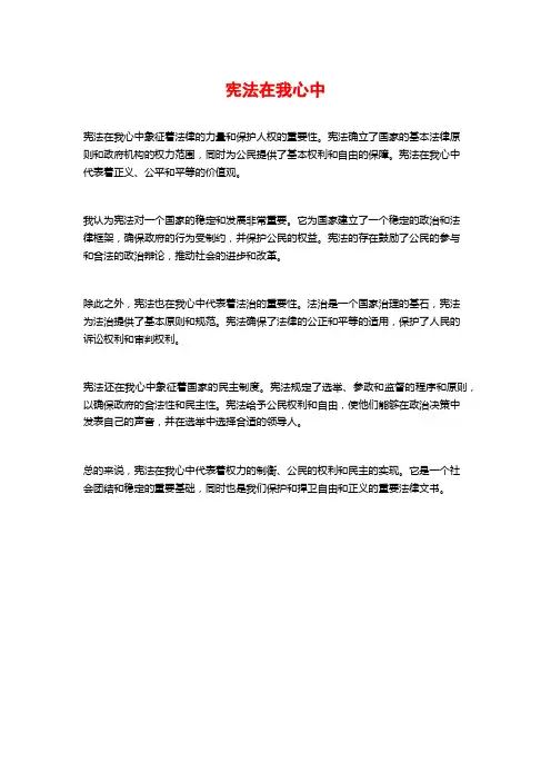宪法在我心中