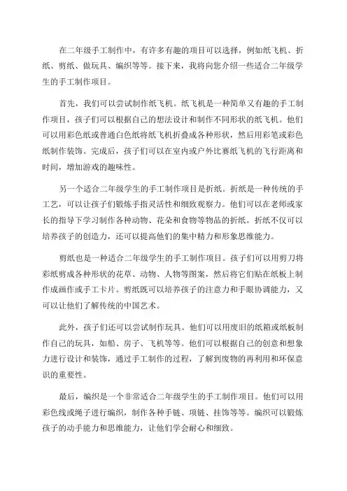 二年级手工制作范文