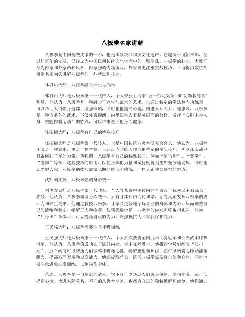 八极拳名家讲解