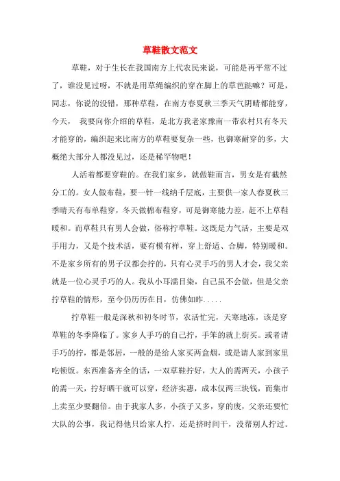 草鞋散文范文