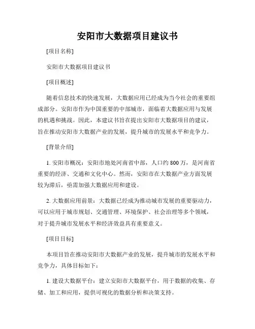 安阳市大数据项目建议书