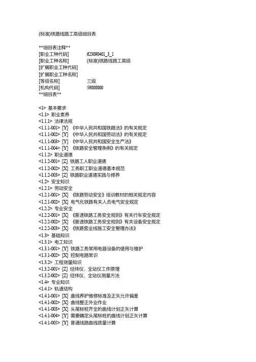 (标准)铁路线路工高级
