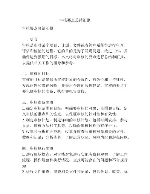 审核要点总结汇报