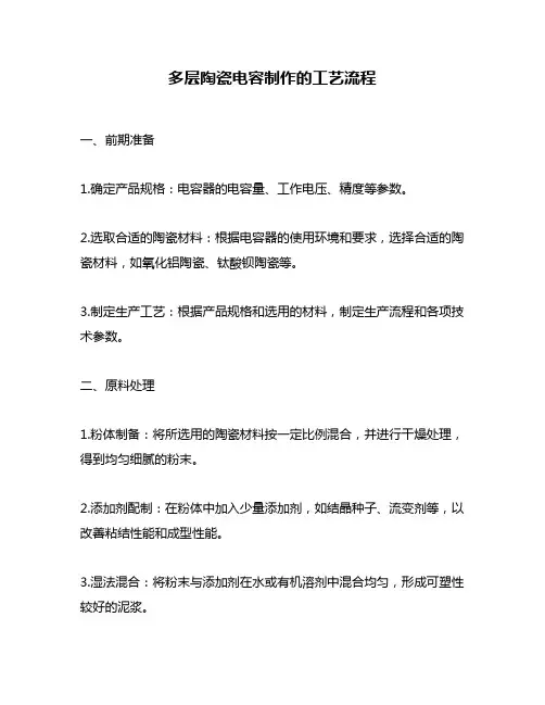 多层陶瓷电容制作的工艺流程