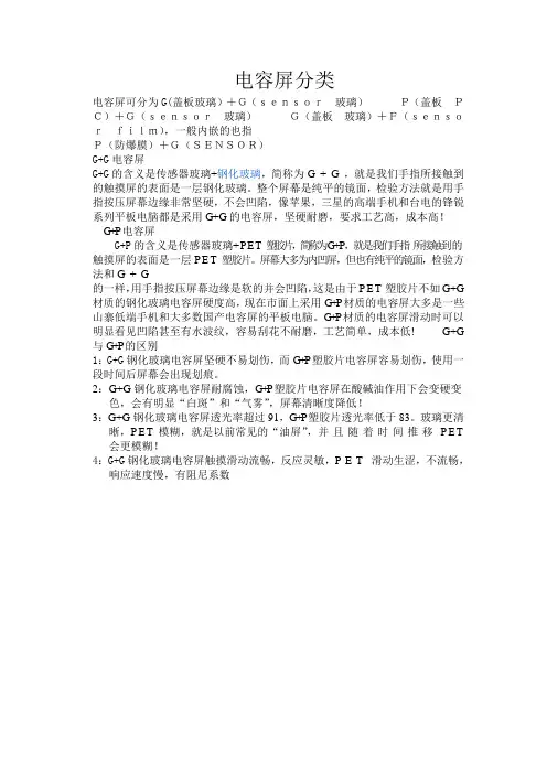 CTP电容屏分类