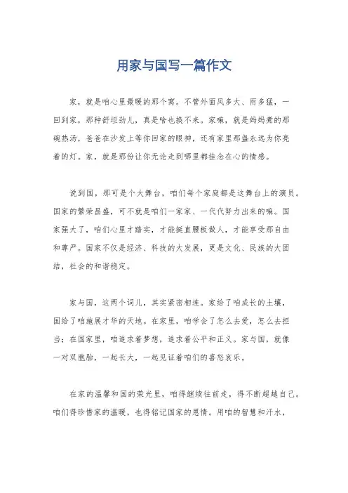 用家与国写一篇作文