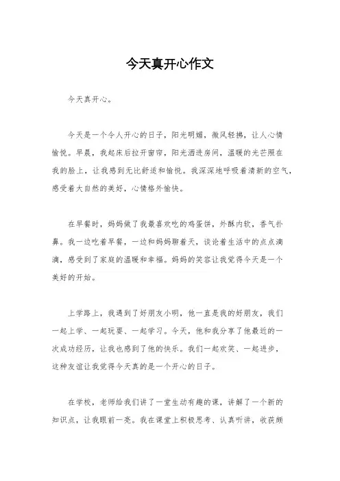 今天真开心作文
