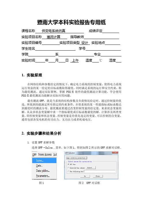 最优潮流计算