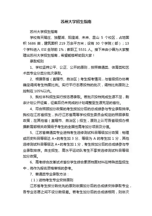 苏州大学招生指南