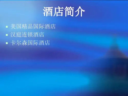 酒店汇总ppt课件