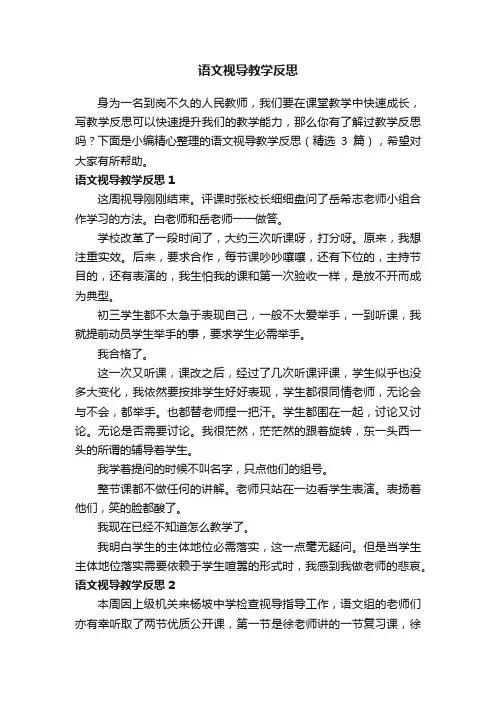 语文视导教学反思（精选3篇）