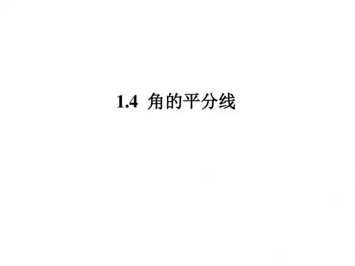 (北师大版)八年级数学下册1.4 角平分线课件(共17张PPT)