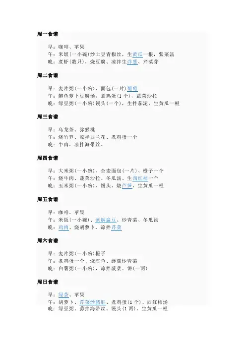 减肥食谱