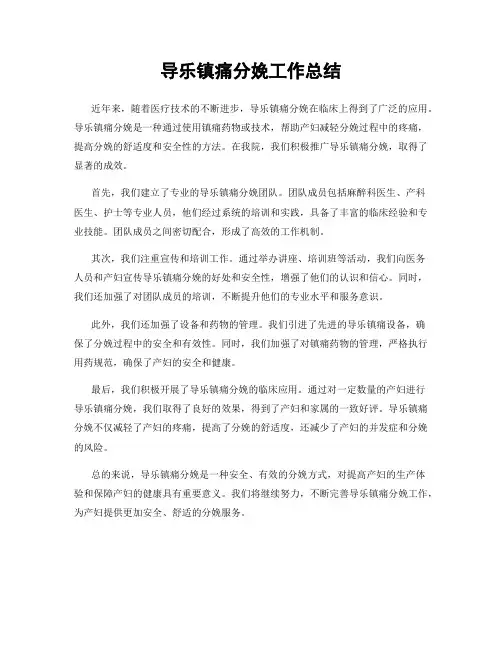 导乐镇痛分娩工作总结