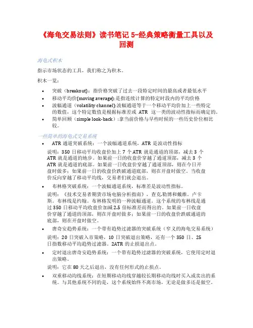 《海龟交易法则》读书笔记5-经典策略衡量工具以及回测