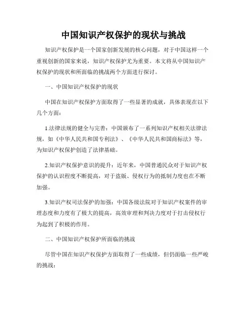 中国知识产权保护的现状与挑战