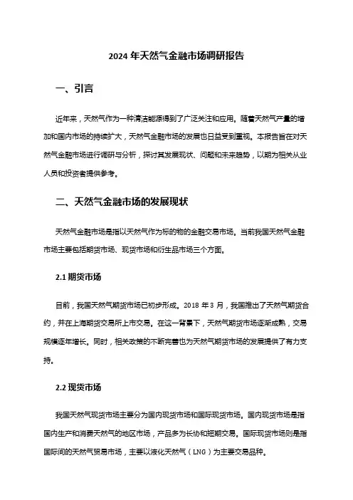 2024年天然气金融市场调研报告