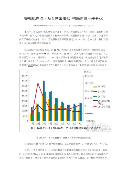 2012年装载机盘点
