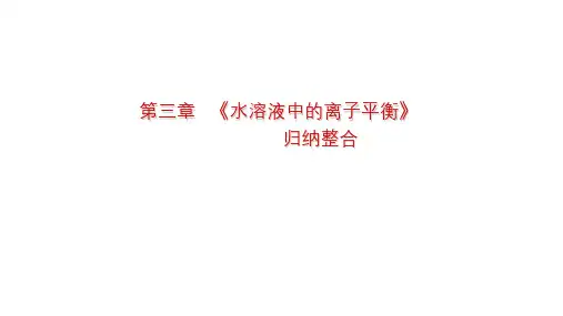 人教版高中化学选修四第三章归纳与整理