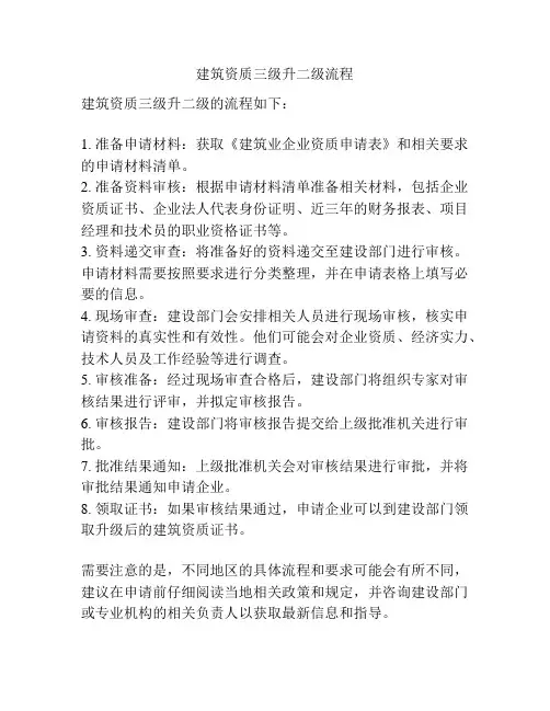 建筑资质三级升二级流程