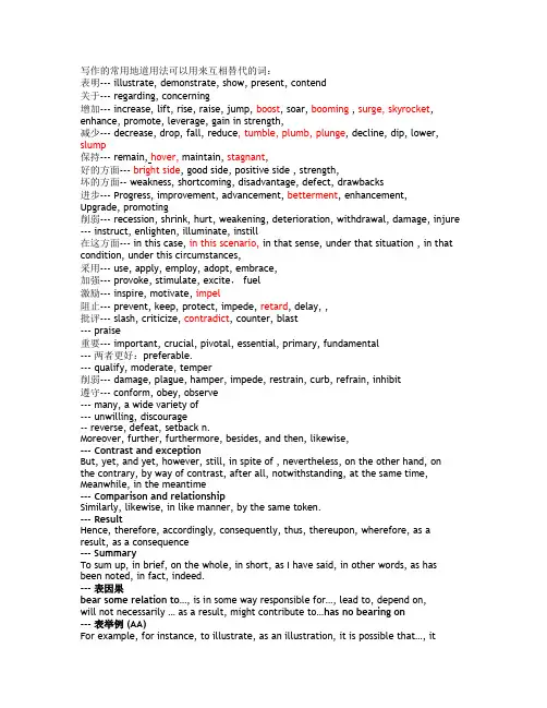 写作的常用地道用法可以用来互相替代的词