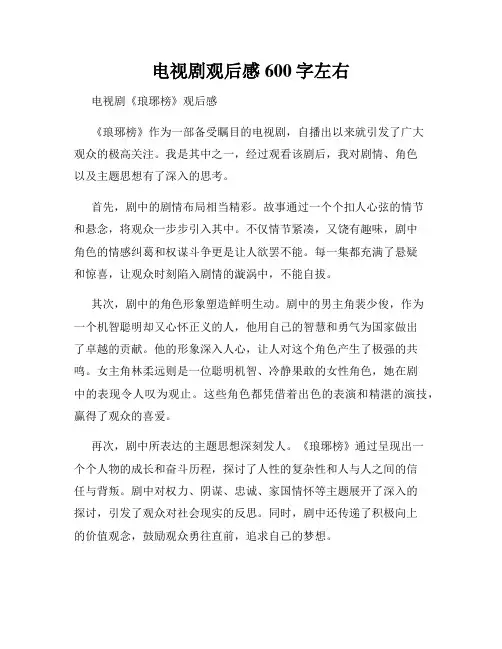 电视剧观后感600字左右
