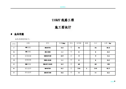 110kV线路工程金具清单
